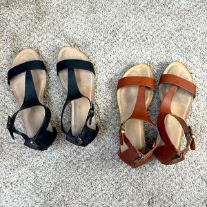 Womens Kenneth Cole Reaction Great Gal T-Strap Wedge Sandal lot